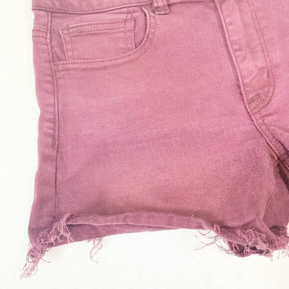 American Eagle purpleish hi-rise shortie cutoff stretch denim shorts - Size 4 - Picture 2 of 10